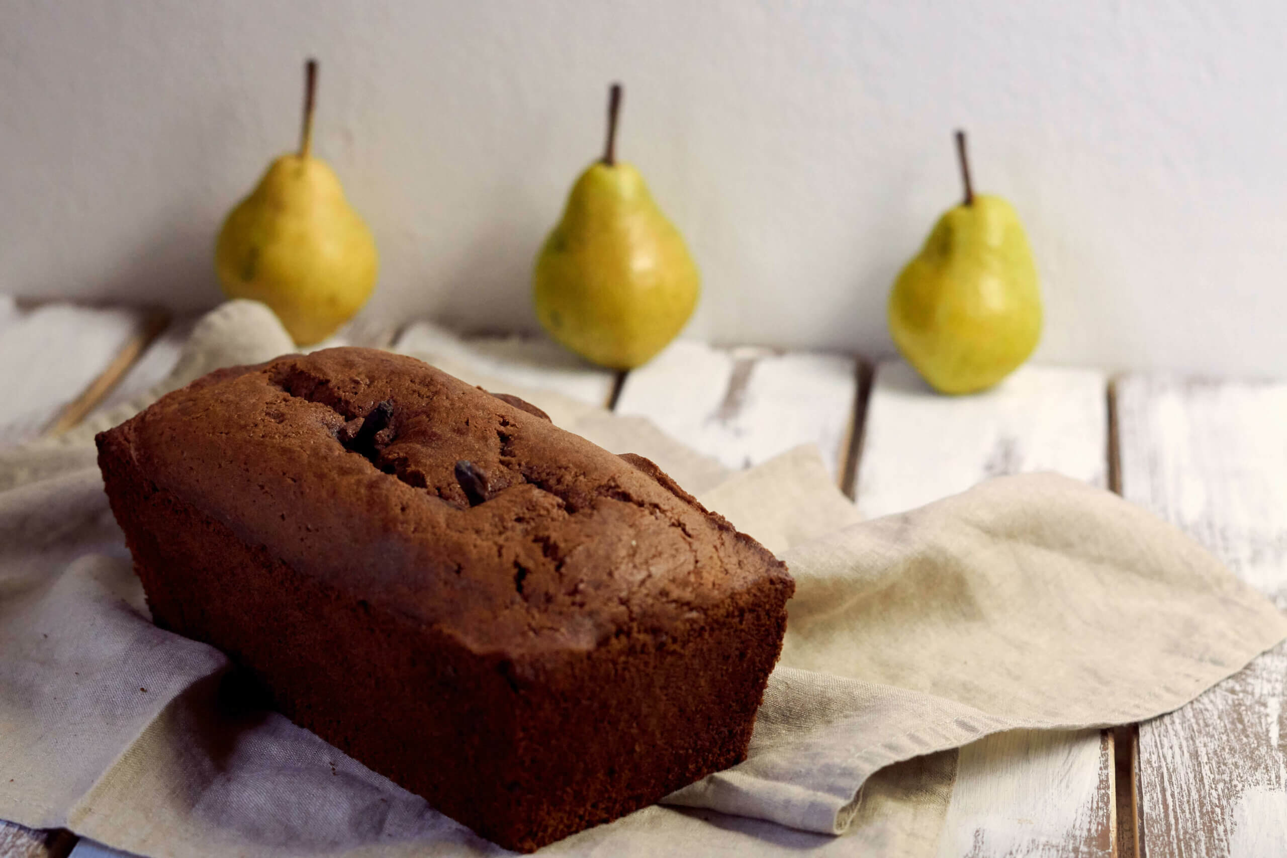 Nuss-Nougat Kuchen mit Birne