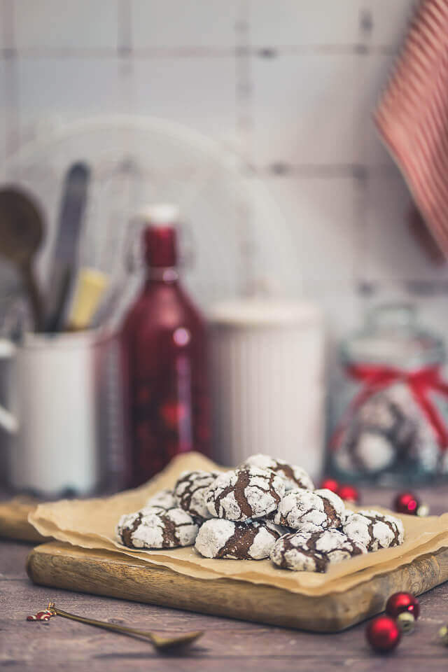 schoko schneebaelle chocolate crackle cookies linalsbackhimmel 1