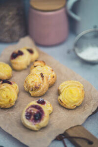 Schnelle Puddingschnecken aus Blätterteig