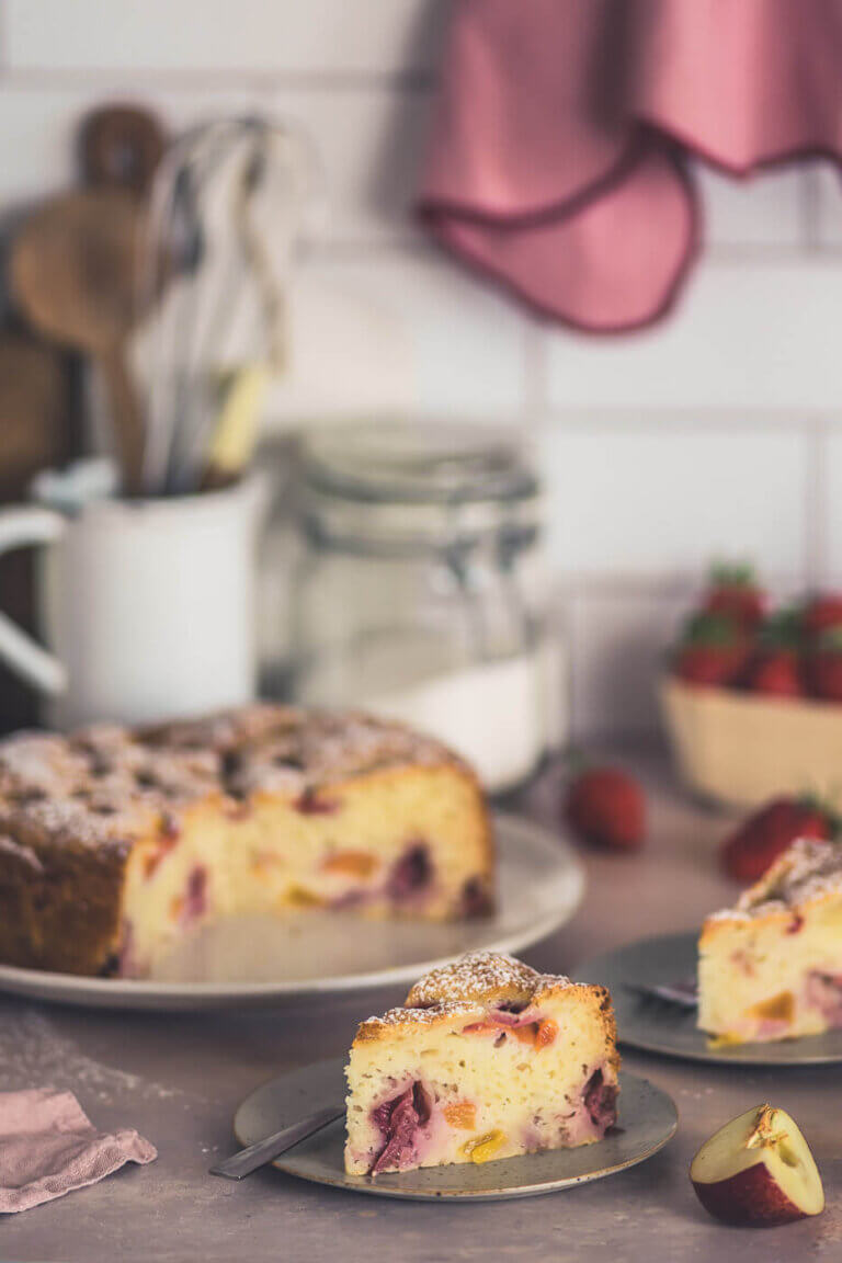 Erdbeer-Pfirsich-Kuchen