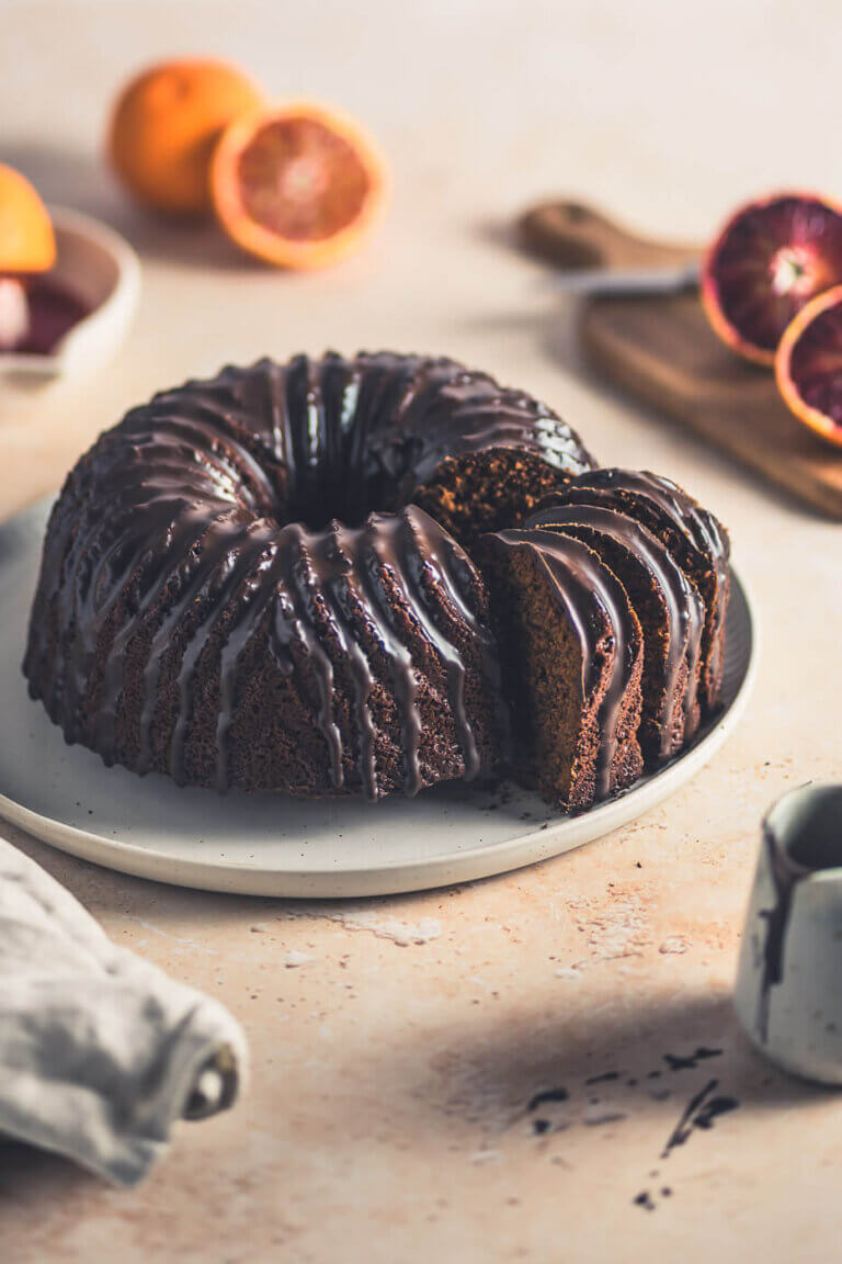 Schokoladen-Blutorangen-Kuchen Schokoladen-Blutorangen-Kuchen